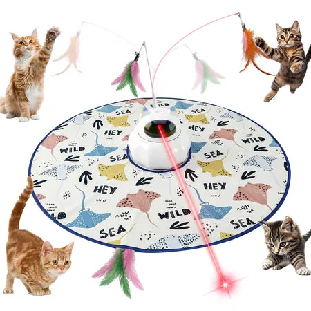 Automatic Cat Laser Toy — Spinning Feather Wand