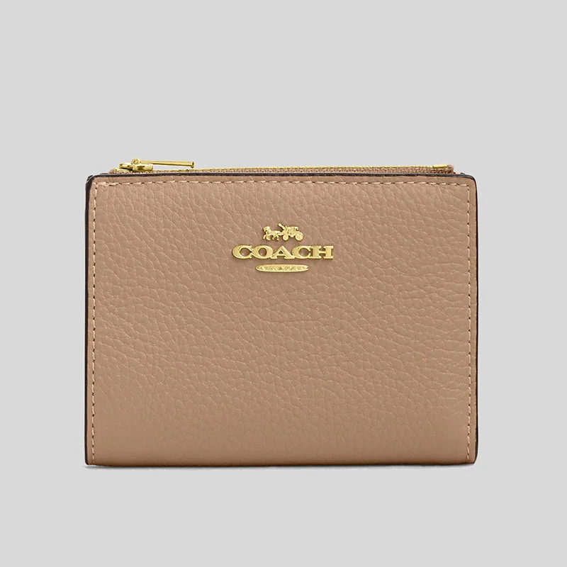 Coach handbags with a beaded trim for a glamorous and elegant lookCOACH Bifold Wallet Taupe CM315