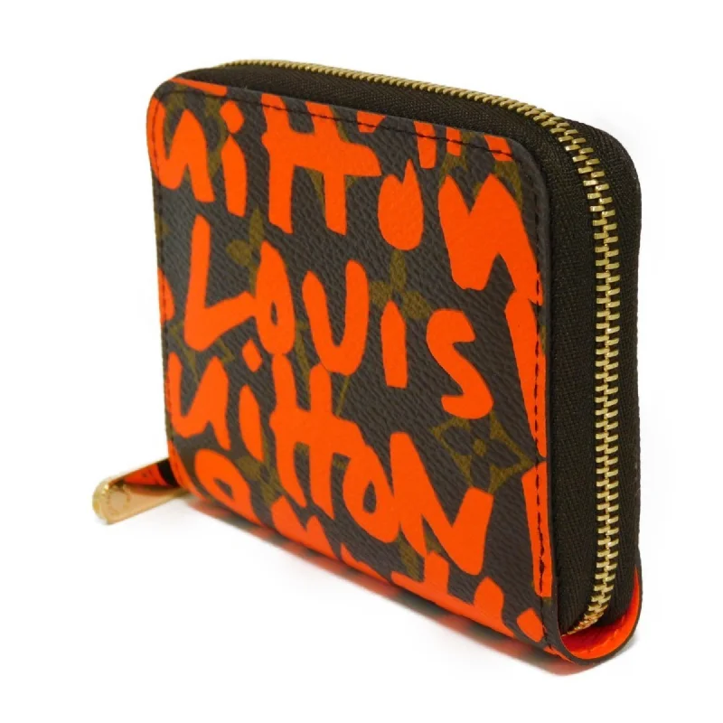 Louis Vuitton tote bags with a printed LV logo on the front for brand visibilityLOUIS VUITTON Coin Case Zippy Purse Orange Round Zipper Monogram Graffiti M93708 Men's Women's Wallet