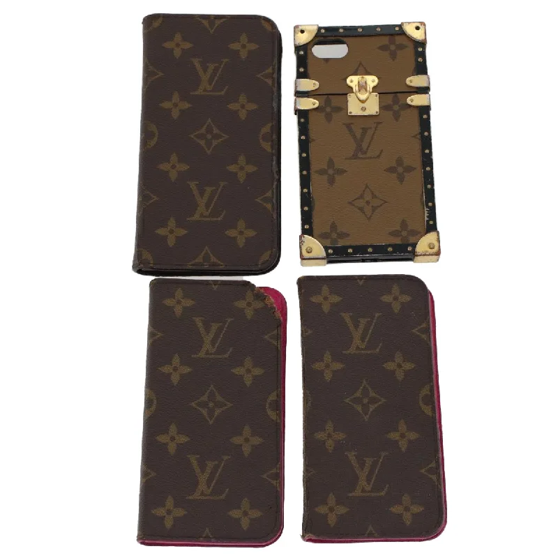 Louis Vuitton bags with a chain - link trim and a leather body for a modern edgeLOUIS VUITTON Monogram Cell Phone Case 4Set LV  45626