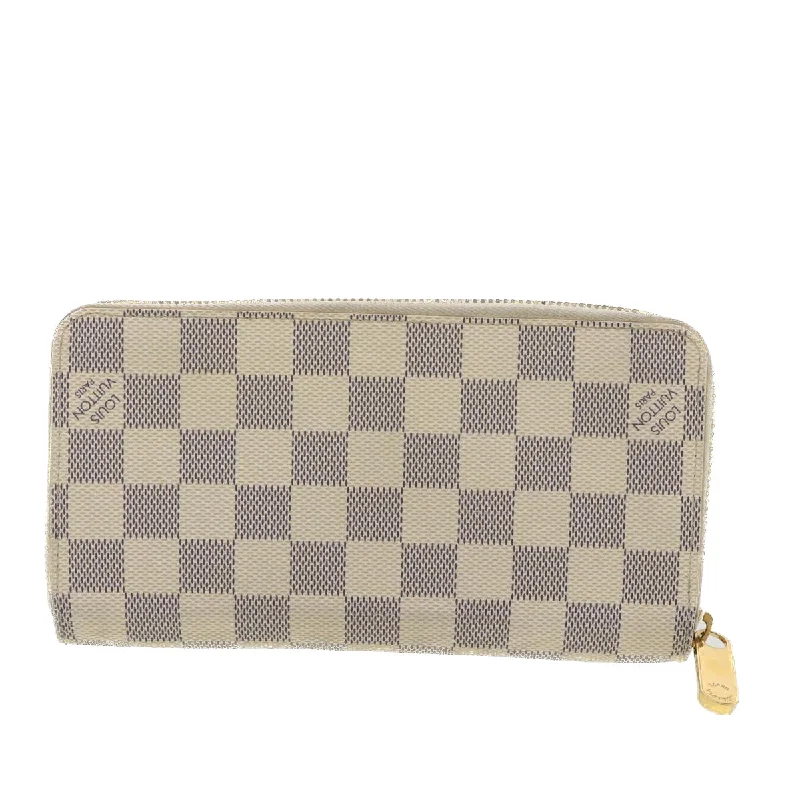 Louis Vuitton Petite Malle bags with a hard - shell structure for uniquenessLOUIS VUITTON Damier Azur Zippy Wallet Long Wallet N60019 LV Auth 38554