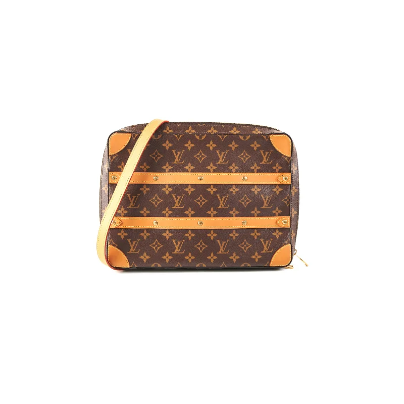 Louis Vuitton crossbody bags with a woven leather strap for textureLouis Vuitton Soft Trunk Pouch Monogram