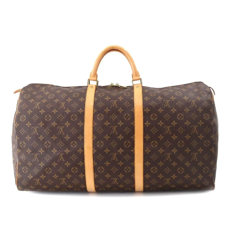 Louis Vuitton bags with a zip - around closure for enhanced securityLOUIS VUITTON Monogram Keepall 60 Boston Bag Brown M41422 Gold Hardware