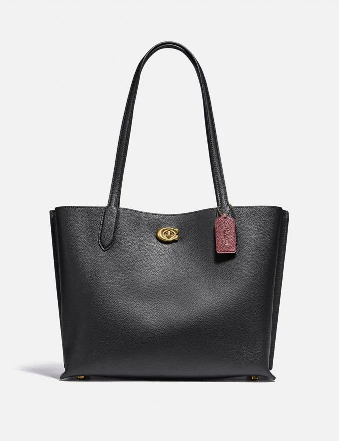 Ladies Coach Rogue bags with a star - shaped charm for a playful touchCOACH WILLOW TOTE