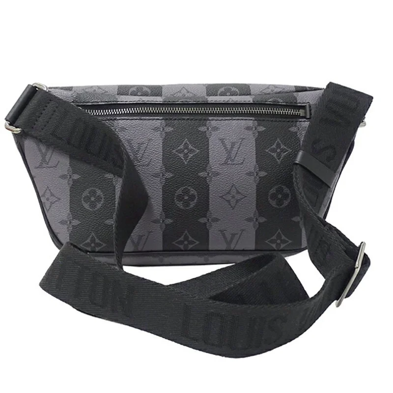 Louis Vuitton Speedy bags in monogram canvas for a classic lookLOUIS VUITTON Bag Monogram Stripe Eclipse Men's Body Waist Modular Sling Black Gray M59338 IC Chip Hip