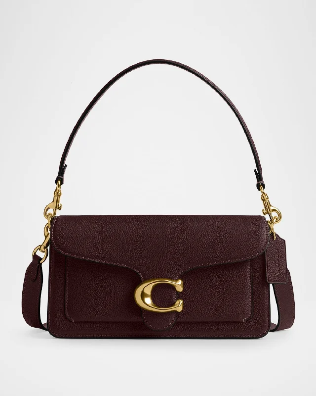 Coach handbags with a metal - framed clasp for durability and styleTabby Pebbled Leather Shoulder Bag