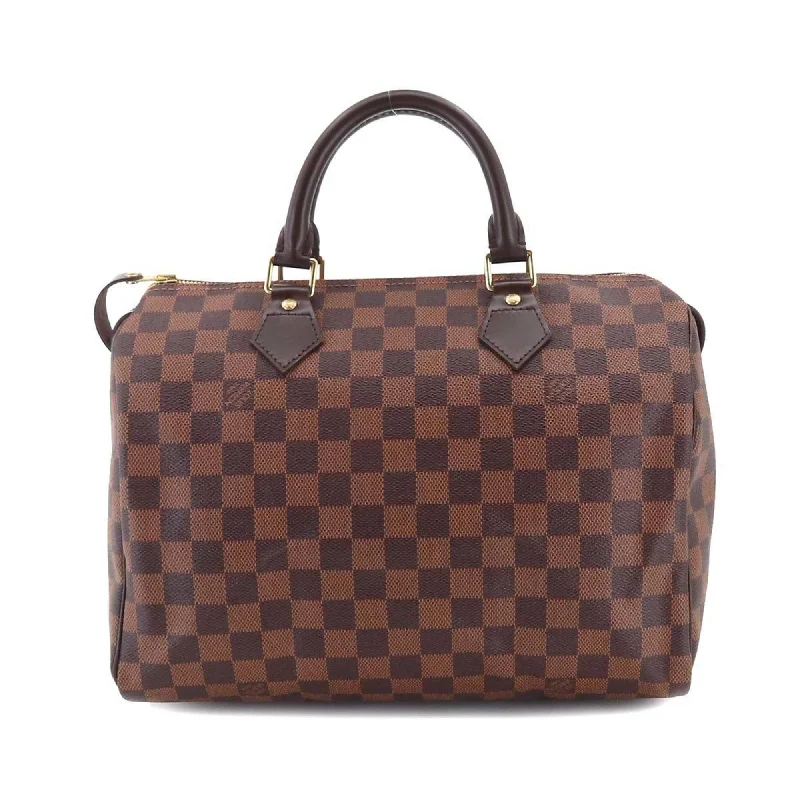 Louis Vuitton crossbody bags with adjustable shoulder straps for comfortLOUIS VUITTON Damier Speedy 30 Hand Bag Ebene N41531 Brown Gold Hardware