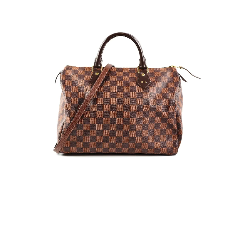 Louis Vuitton backpacks with a padded back panel for comfort during long - wearLouis Vuitton Speedy 30  Damier Ebene