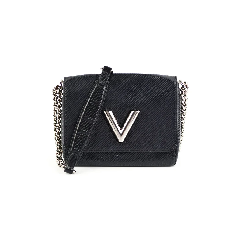 Louis Vuitton bags with a chain - link trim and a leather body for a modern edgeLouis Vuitton Twist PM Black Epi Leather Crossbody Bag