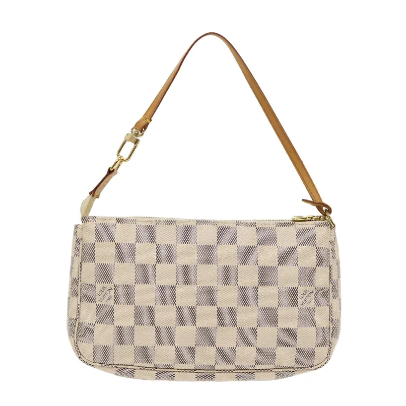 Ladies Louis Vuitton shoulder bags with a magnetic - closure flap for easeLOUIS VUITTON Damier Azur Pochette Accessoires Pouch N51986 LV Auth 46654