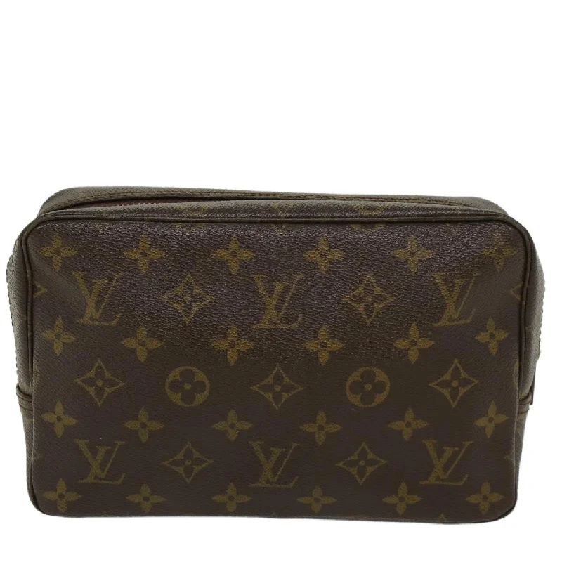 Louis Vuitton handbags with a back - zip pocket for storing valuablesLOUIS VUITTON Monogram Trousse Toilette 23 Clutch Bag M47524 LV  44830