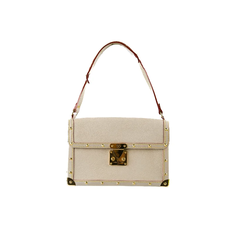 Louis Vuitton crossbody bags with a woven leather strap for textureLouis Vuitton Suhali Cream Shoulder Bag