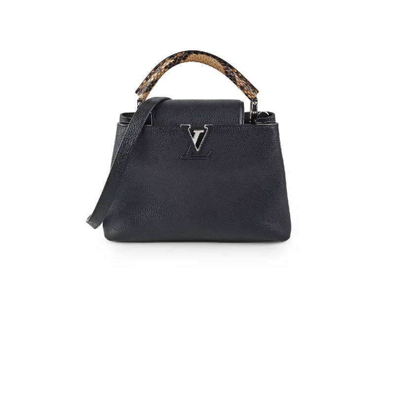 Louis Vuitton tote bags with a spacious interior and multiple pocketsLouis Vuitton Capucine BB Python Handle Black