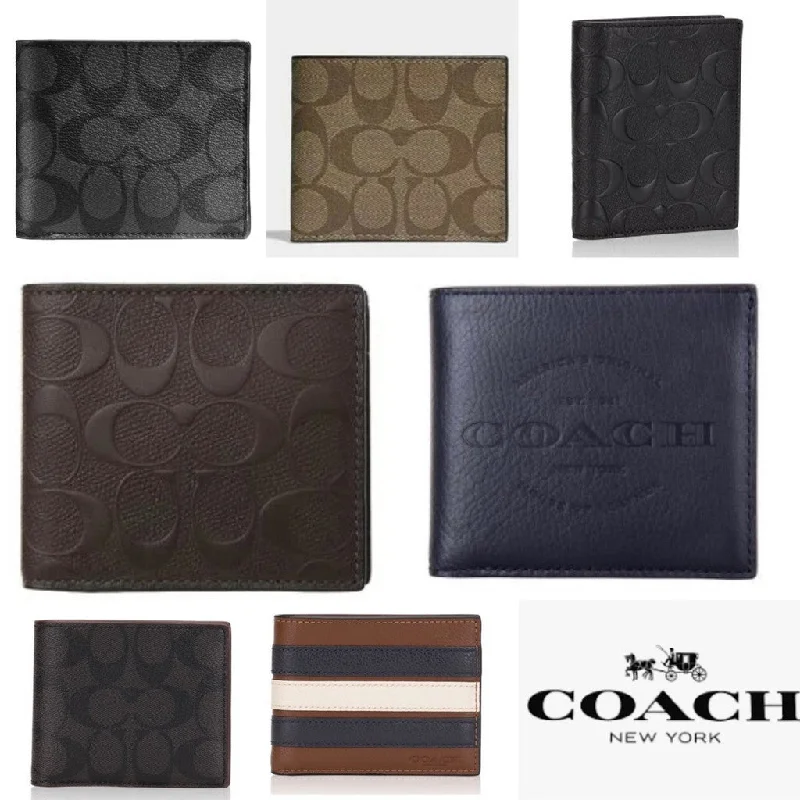 Ladies Coach Tabby bags with gold - toned hardware for a touch of luxuryCOACH Men Billfold with Id case /Coin Wallet Collection