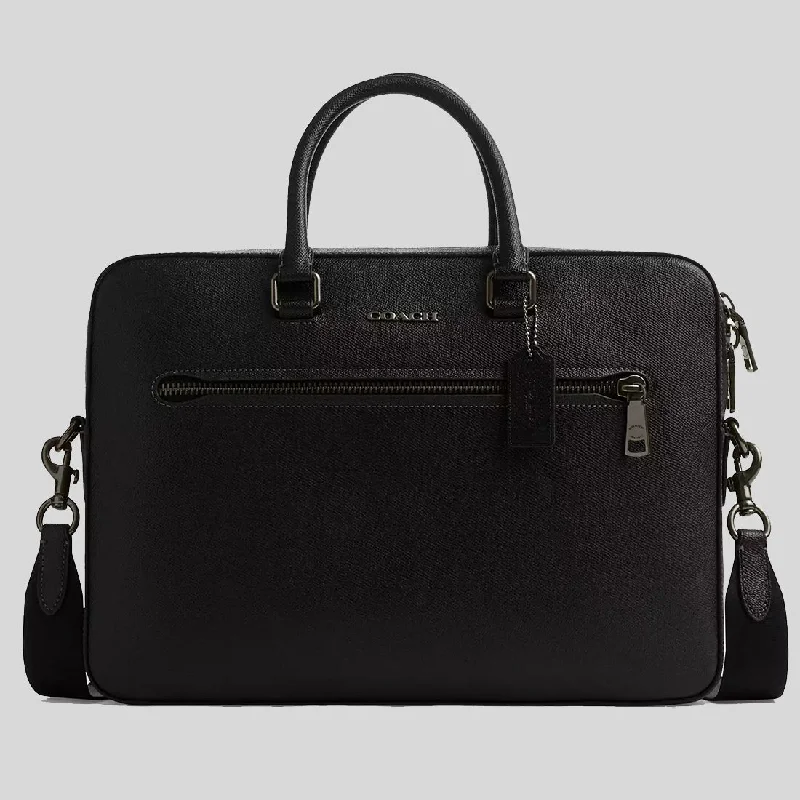 Coach Rogue bags with a monogram - embossed leather surfaceCOACH Ethan Slim Brief Black CR271