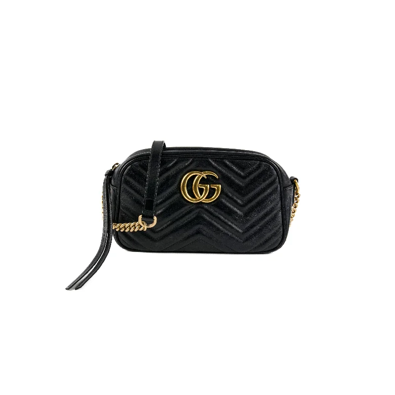 Gucci tote bags for women with a double - handle designGucci Marmont Camera Bag Black