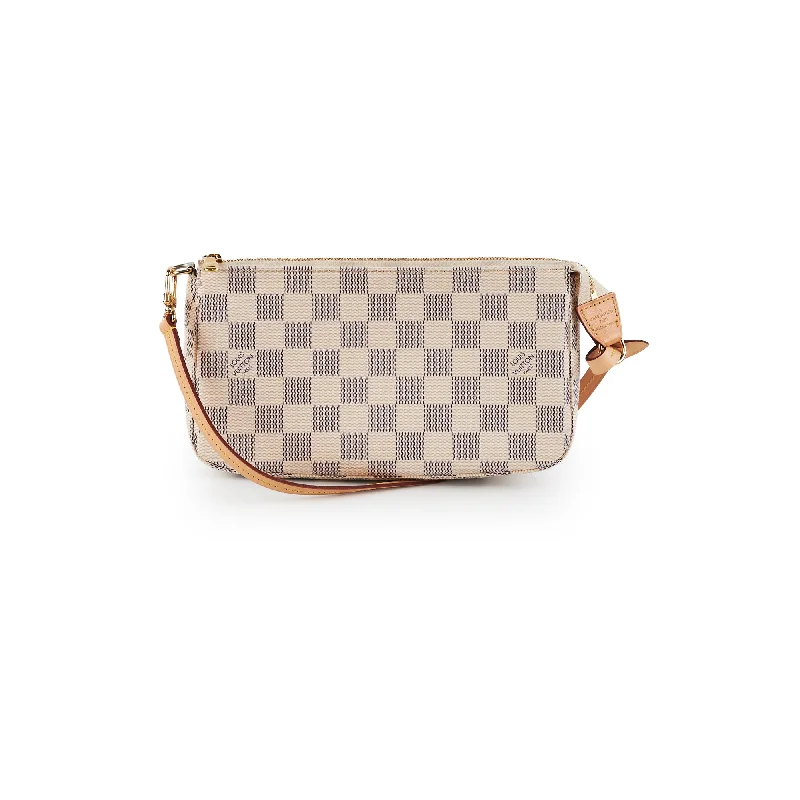 Louis Vuitton bags with a detachable mirror inside for on - the - go touch - upsLouis Vuitton Pochette Damier Zur