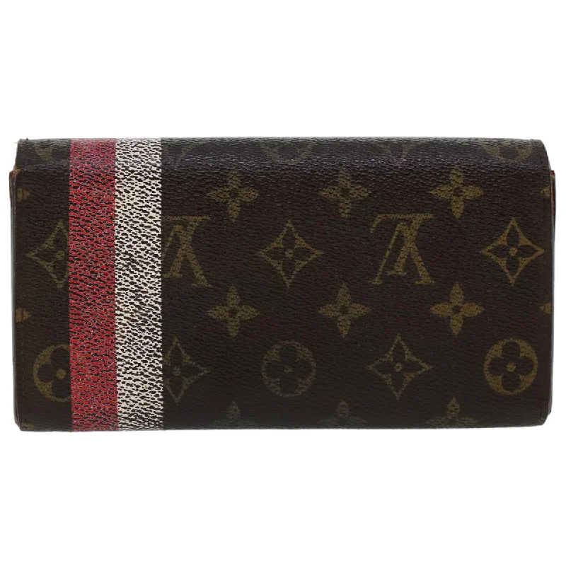 Louis Vuitton tote bags with a water - resistant coating for outdoor useLOUIS VUITTON Monogram Groom Portefeiulle Sarah Long Wallet M60034 Auth bs6106