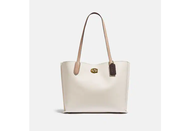 Coach handbags with a beaded trim for a glamorous and elegant lookCoach Willow Tote In Colorblock