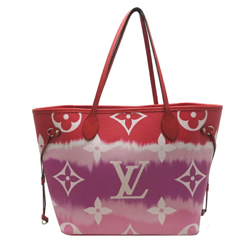 Louis Vuitton bags with a detachable mobile phone holder for convenienceLOUIS VUITTON LV Escale Neverfull MM Women's Tote Bag M45127 Coated Canvas Rouge [Red/Purple/Pink]