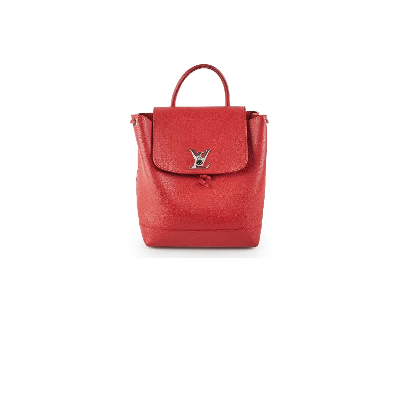 Louis Vuitton crossbody bags with a woven leather strap for textureLouis Vuitton Lock Me Backpack Red