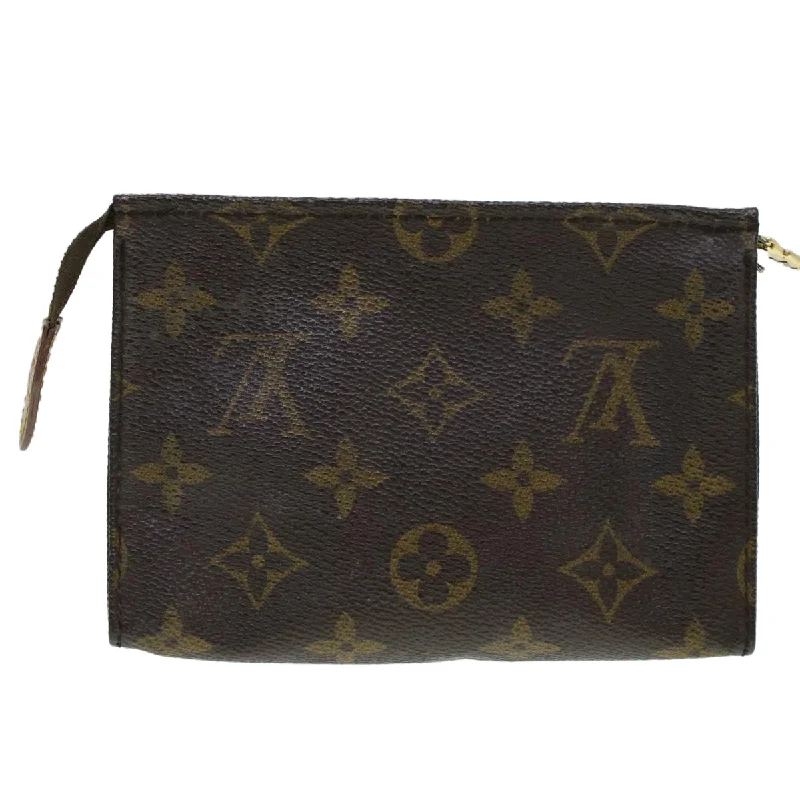 Louis Vuitton bags with a chain - link trim and a leather body for a modern edgeLOUIS VUITTON Monogram Poche Toilette 15 Pouch M47546 LV  45337