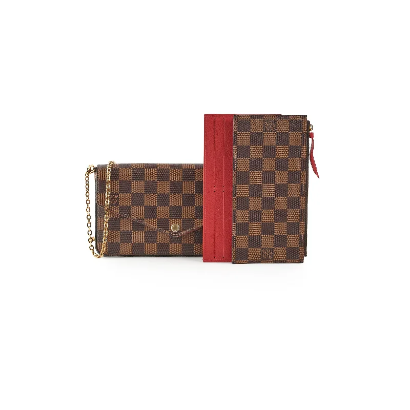 Louis Vuitton handbags with a back - zip pocket for storing valuablesLouis Vuitton Felicie Damier Ebene