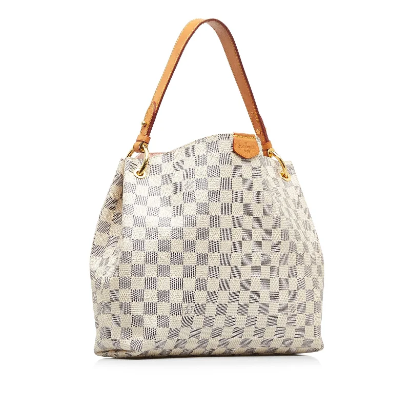 Louis Vuitton backpacks with a padded back panel for comfort during long - wearLOUIS VUITTON Damier Azur Graceful PM Shoulder Bag