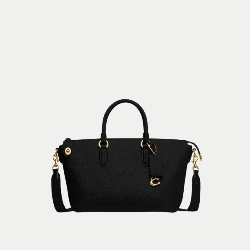 Coach bags with a zippered interior pocket for separating itemsCoach Cara Satchel black