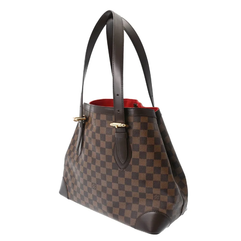 Ladies Louis Vuitton shoulder bags with a wide - width strap for comfortLOUIS VUITTON Damier Hampstead MM Brown N51204 Women's Canvas Handbag