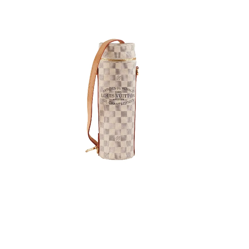 Louis Vuitton bags with a detachable mirror inside for on - the - go touch - upsLouis Vuitton Water Bottle Holder Damier Azur