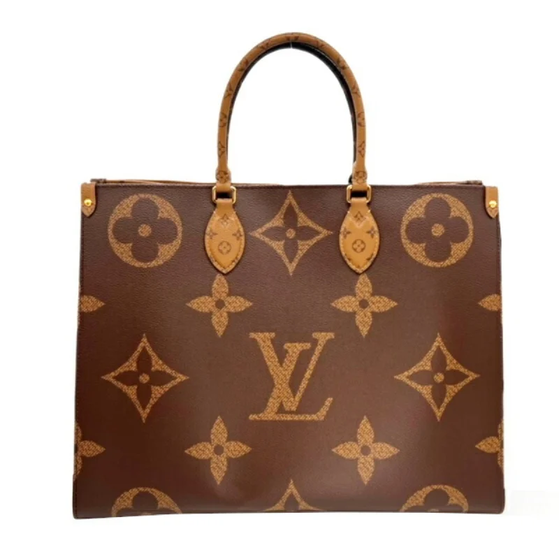 Louis Vuitton Alma bags featuring the signature top - handle designLOUIS VUITTON M45320 Monogram Giant Reverse On the Go GM Brown Men's Women's Unisex RFID Tote Bag