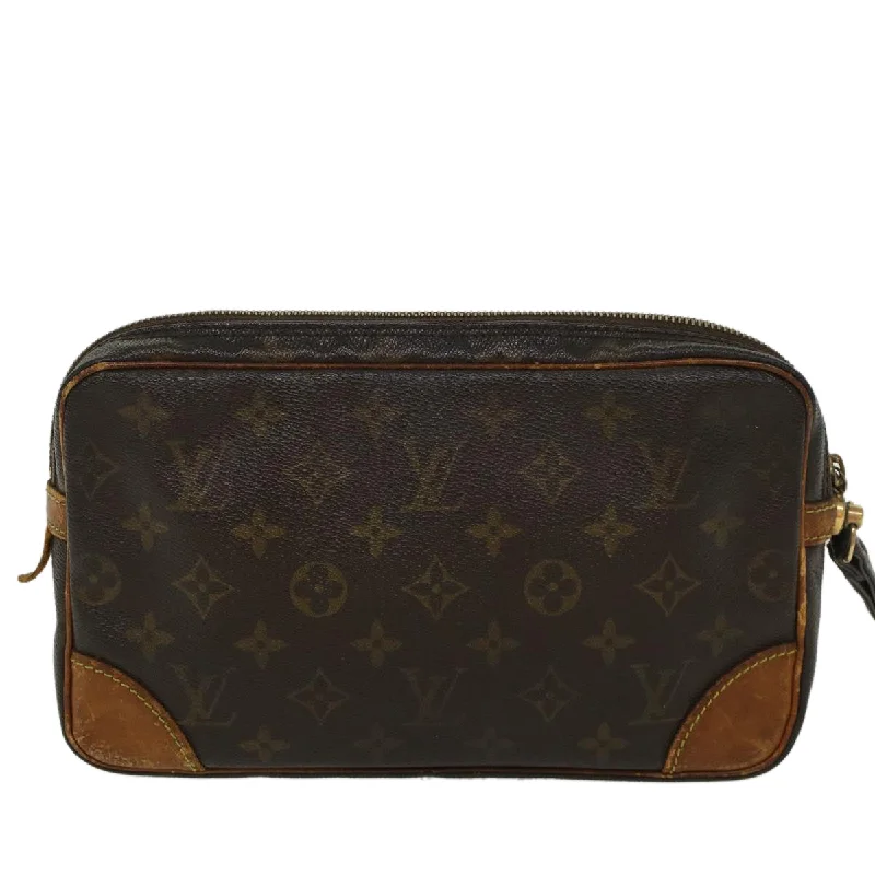 Ladies Louis Vuitton shoulder bags with a magnetic - closure flap for easeLOUIS VUITTON Monogram Marly Dragonne GM Clutch Bag M51825 LV  44834