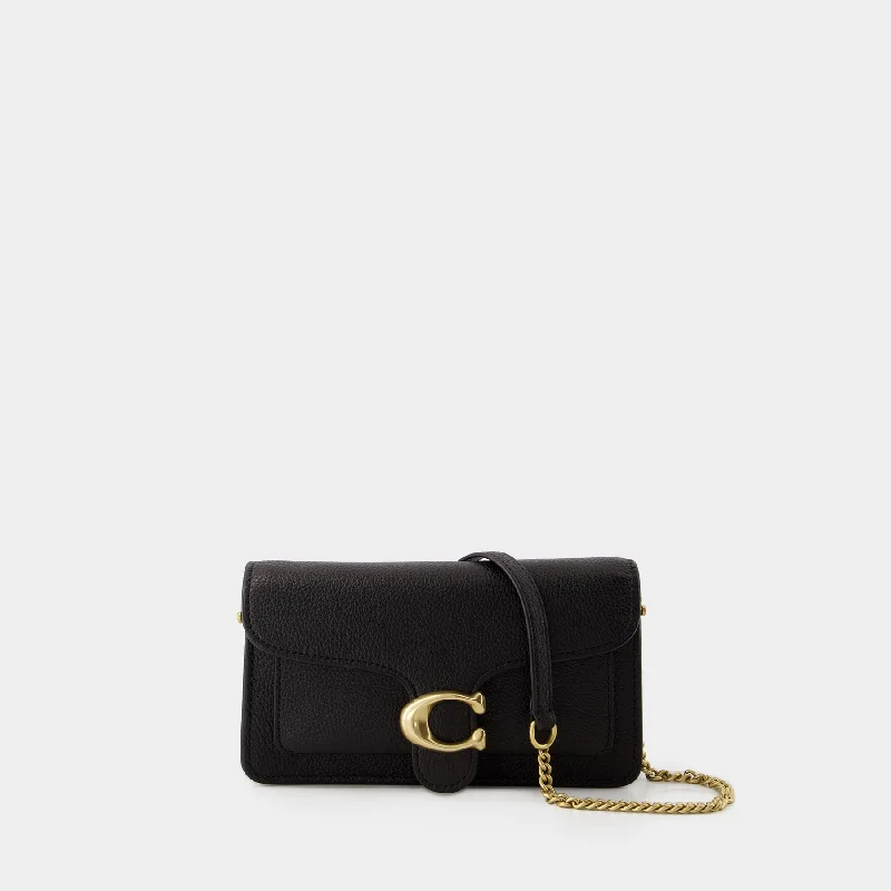 Coach Dempsey bags with a crystal - embellished C - logo for added luxuryTabby Chain Crossbody Clutch - Coach - Leather - Black