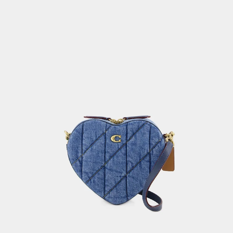 Coach bags with a chain - link trim and a leather body for a modern edgeHeart Crossbody - Coach - Leather - Blue