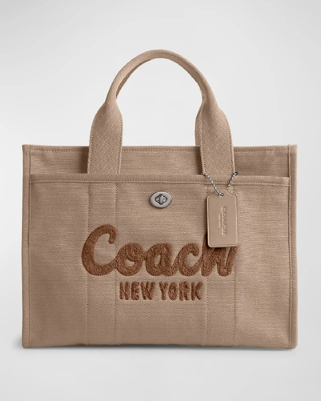 Ladies Coach crossbody bags with a wide - width strap for comfortLogo Canvas Cargo Tote Bag