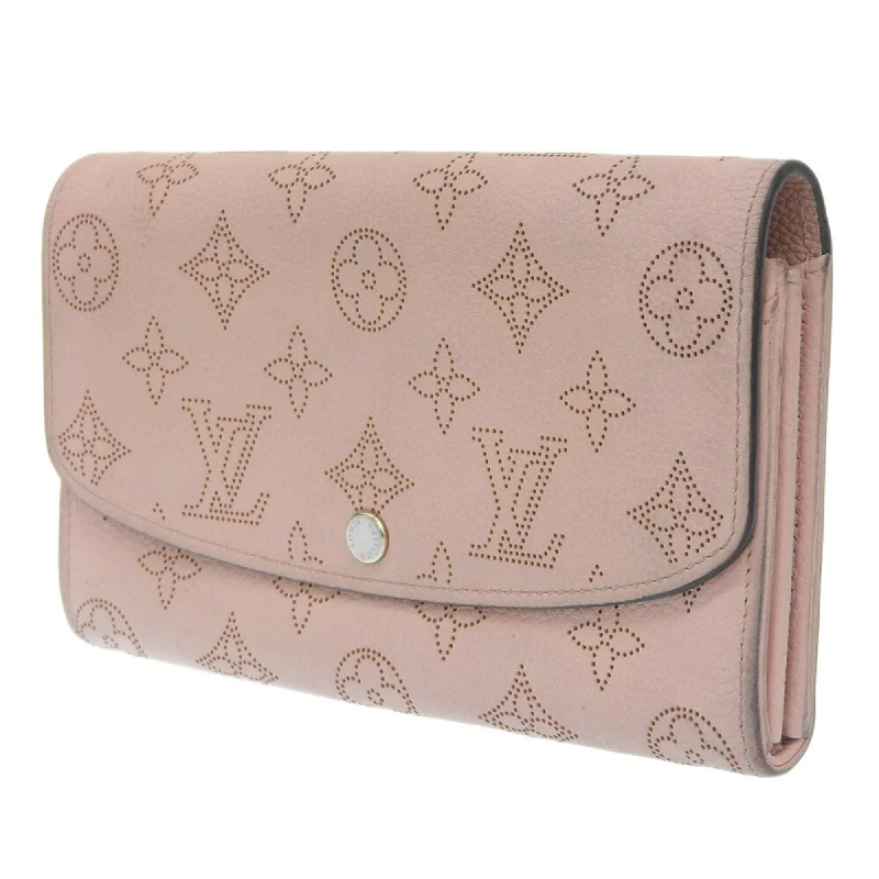 Ladies Louis Vuitton Capucines bags with gold - toned hardwareLOUIS VUITTON Portefeuille Iris Long Wallet M60145 Monogram Mahina Magnolia Pink TN2187 Ladies