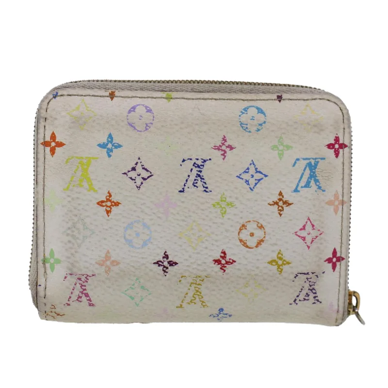 Louis Vuitton bags with a magnetic snap closure for easy accessLOUIS VUITTON Monogram Multicolor Zippy Coin Purse Wallet White M66548 LV 44557