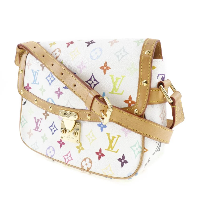 Louis Vuitton bags with a front - flap pocket for quick - access itemsLOUIS VUITTON Sologne Shoulder Bag M92661 Monogram Multicolor White VI0014 Ladies