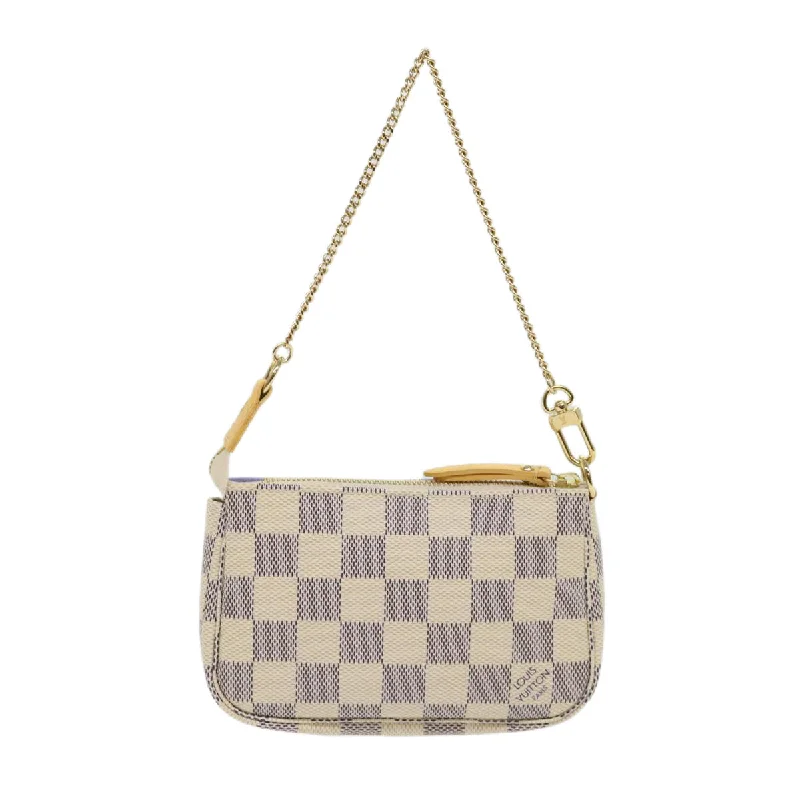 Louis Vuitton bags with a front - zip pocket for small items like keysLOUIS VUITTON Damier Azur Mini Pochette Accessoires Pouch N63005 LV Auth 46968A