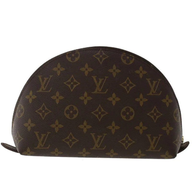 Ladies Louis Vuitton shoulder bags with a magnetic - closure flap for easeLOUIS VUITTON Monogram Trousse Demi Ronde Cosmetic Pouch M47520 LV  49212