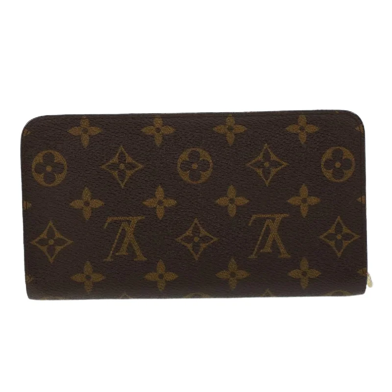 Louis Vuitton handbags with a patent - leather finish for a shiny lookLOUIS VUITTON Monogram Porte Monnaie Zip Long Wallet M61727 LV  43353