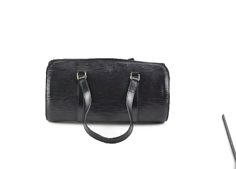 Louis Vuitton crossbody bags with adjustable shoulder straps for comfortLouis Vuitton Epi Soufflot 30 Black Shoulder Bag