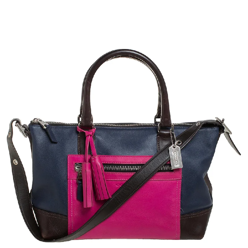 Coach Dempsey bags with a large capacity and a drawstring closureMulticolor Leather  Front Zip Tote