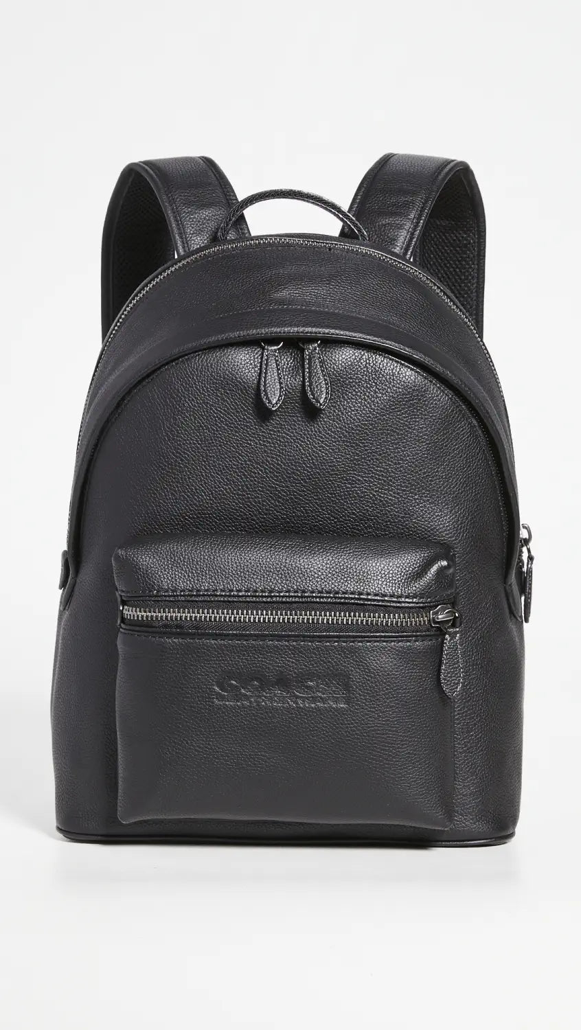 Coach backpacks with a multi - pocket organization for functionalityCoach Charter Backpack in Refined Pebbled Leather