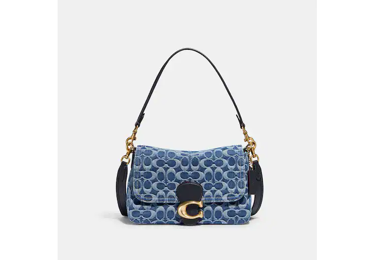 Coach bags with a zip - top closure and a front - pocket for quick accessCoach Soft Tabby Shoulder Bag In Signature Denim