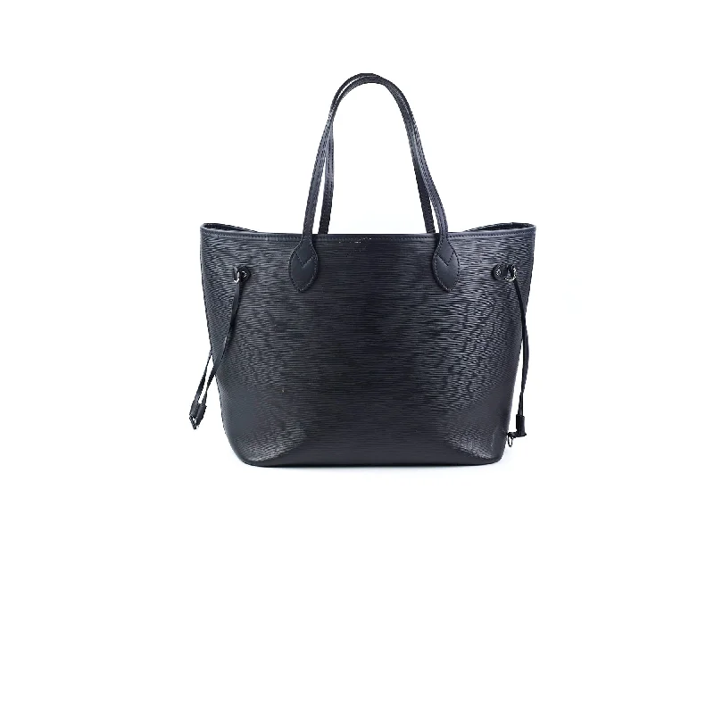 Louis Vuitton handbags with a patent - leather finish for a shiny lookLouis Vuitton Neverfull Tote Bag MM Black Epi