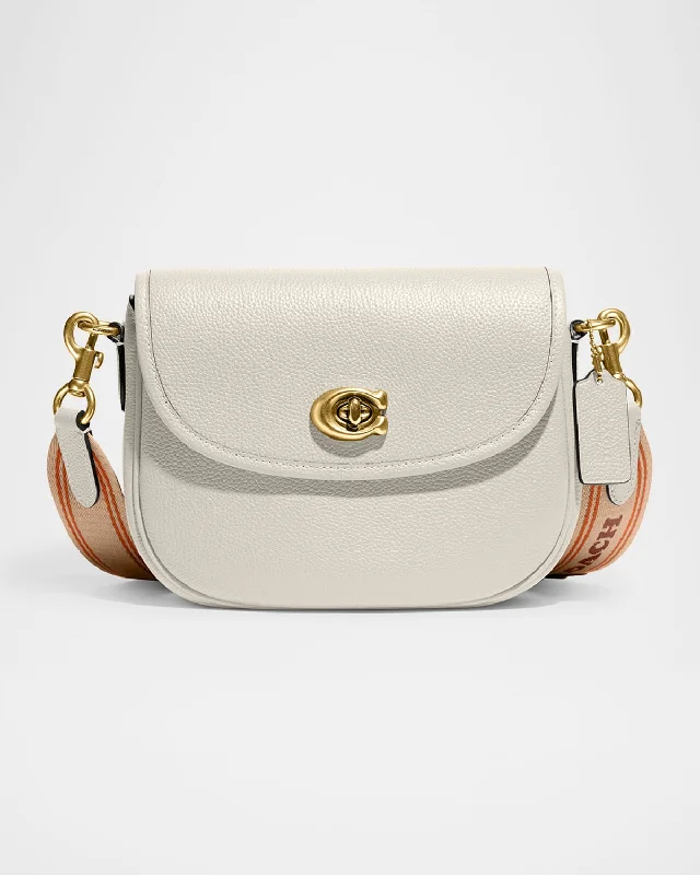 Ladies Coach Rogue bags with a star - shaped charm for a playful touchWillow Polished Leather Saddle Crossbody Bag