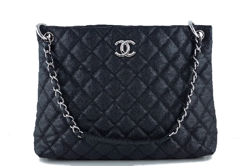 Chanel Designer Handbag with Unique DesignChanel Black Caviar Classic Quilted Shopper Tote Bag