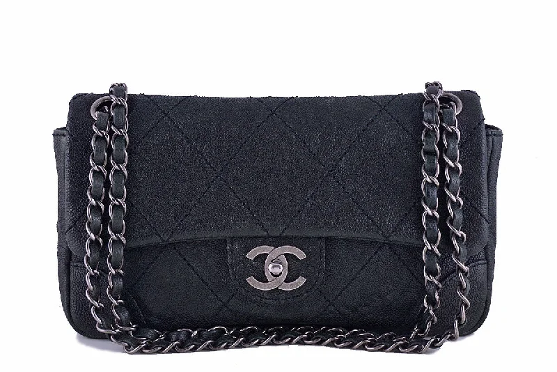 Chanel Colorful Handbag for Spring OutfitsChanel Black Distressed Caviar Outdoor Ligne Classic Flap Bag